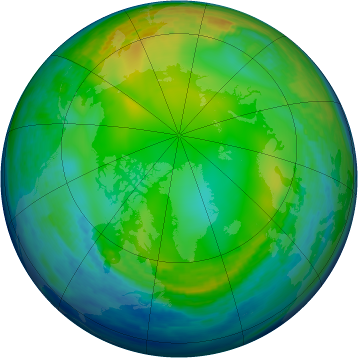 Arctic ozone map for 12 January 1993